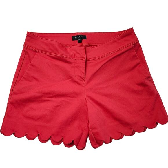 The Limited Pants - The Limited Sz 4 Coral Pink Scalloped Edge SHORTS Flat Front Dress Small